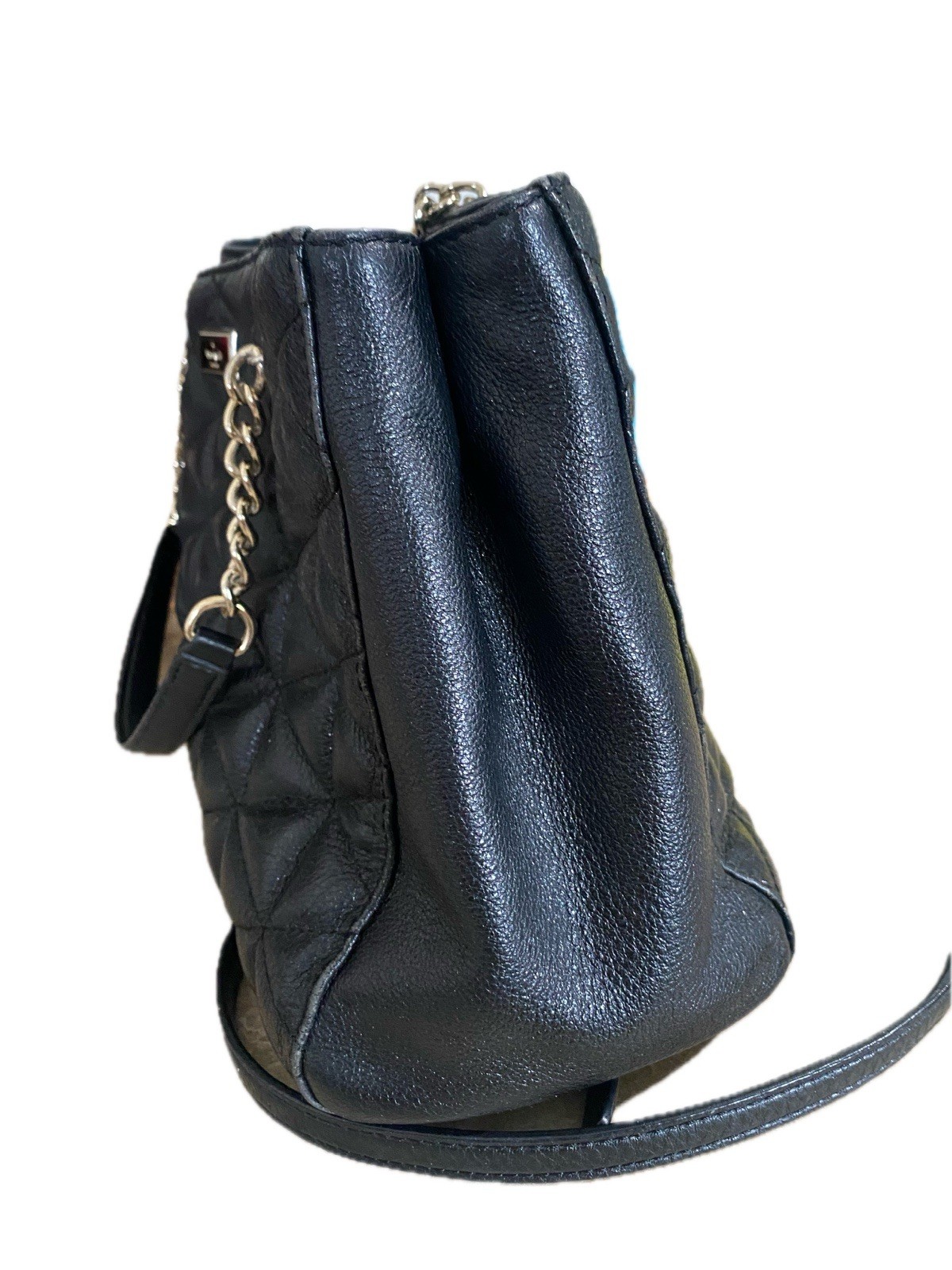 kate spade new york Black Quilted Satchel Top Handle, Gold Hardware, Detachable