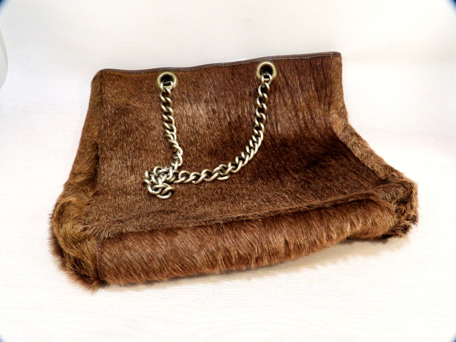 MAURIZIO TAIUTI Italy Brown Leather Cowhide Tote Handbag Satchel Shoulder Bag