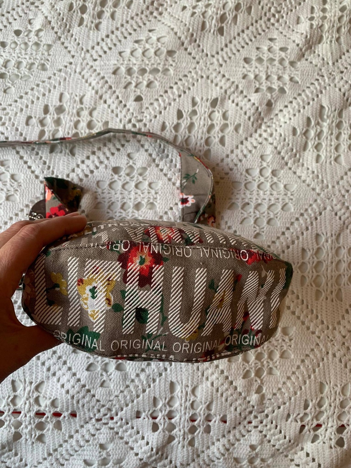Robin Ruth Lithuania Canvas small flowered Handbag Shoulder with long strap