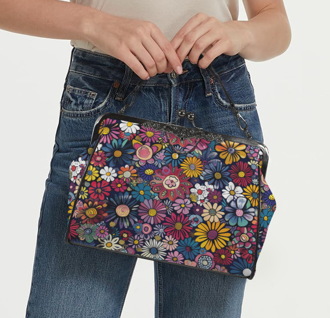 Whimsical Flower Art Spring Mother’s Day Shoulder Cross Body Bag Satchel NEW