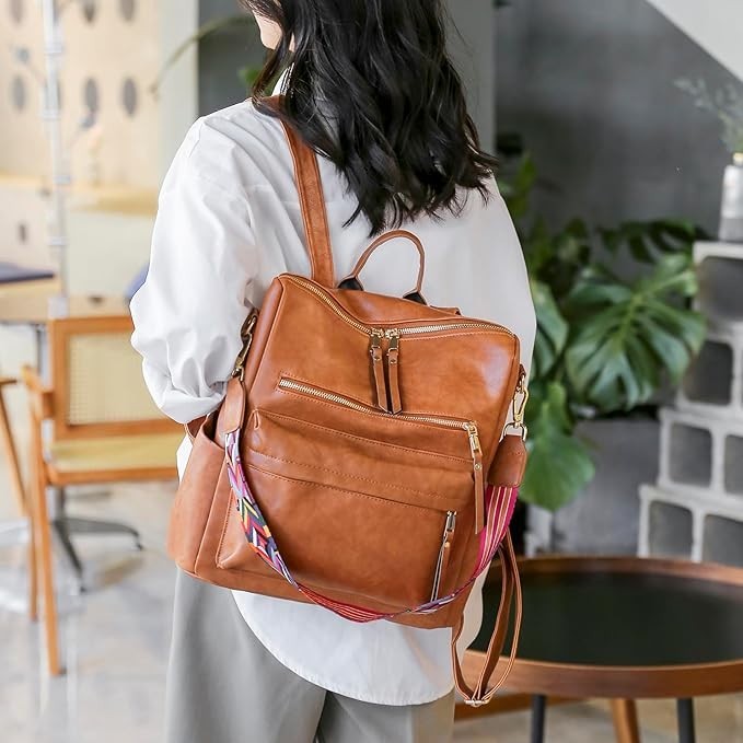 Backpack Purse for Women Leather Multipurpose Design 13.8 x 11.8 x 5.9 Inch