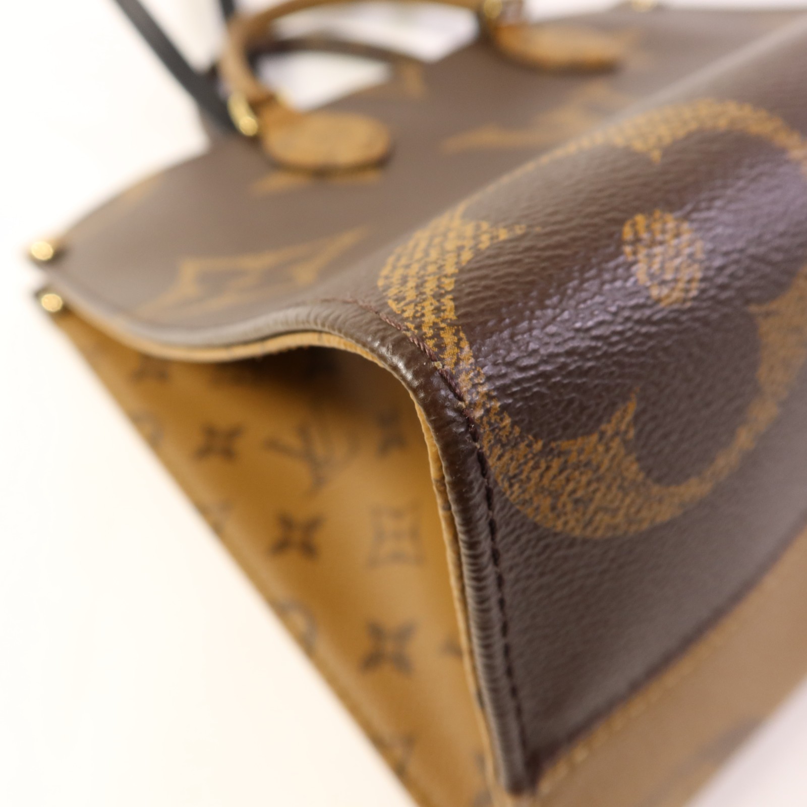 LOUIS VUITTON LV GHW On The Go MM 2 Way Tote Bag M45321 Monogram Giant Brown