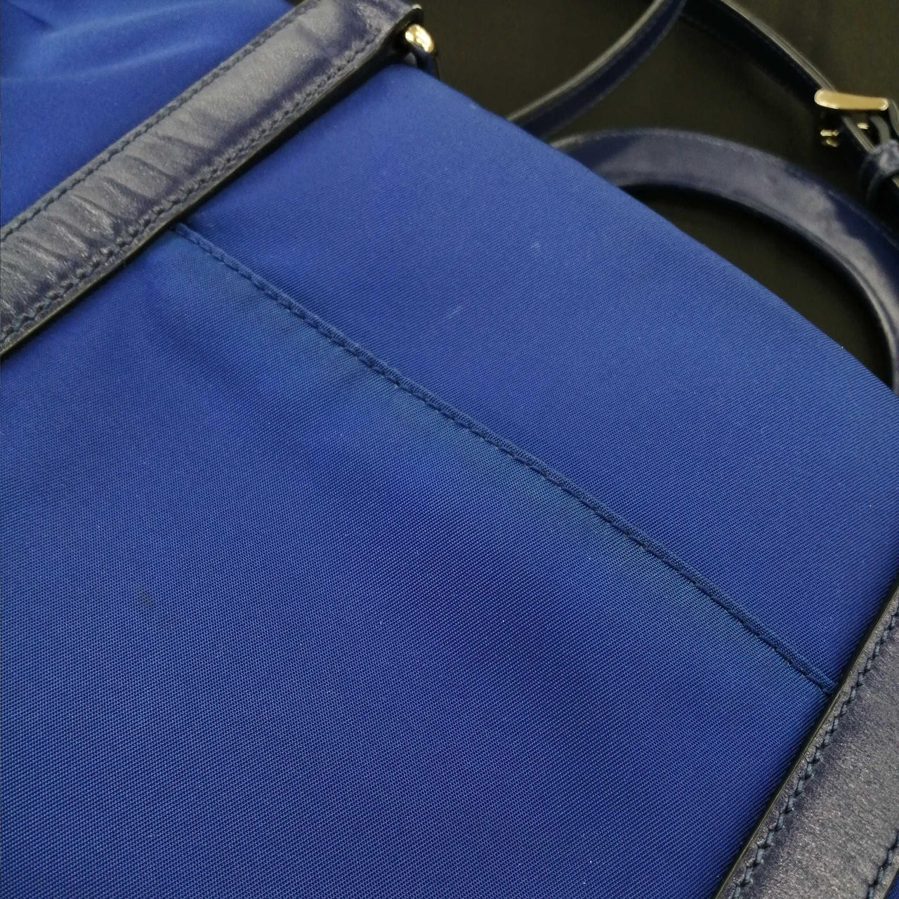 PRADA Blue Nylon 2Way Tote Shoulder Bag Large USED FS 34cm×31cm Used From Japan