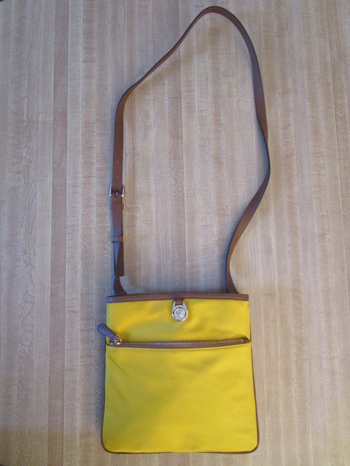 Michael Kors Yellow Nylon Crossbody Handbag Classic Designer Casual EX