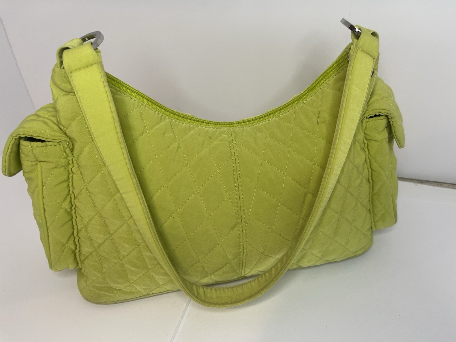 Vera Bradley Retired Key Lime Microfiber Pocket Hobo