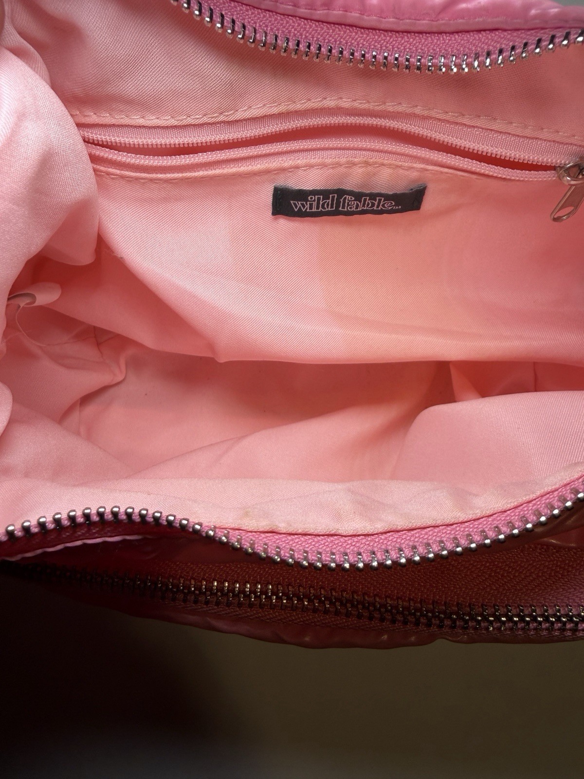 Pink faux patent leather handbag with Hello Kitty My Melody Dark Magician charm