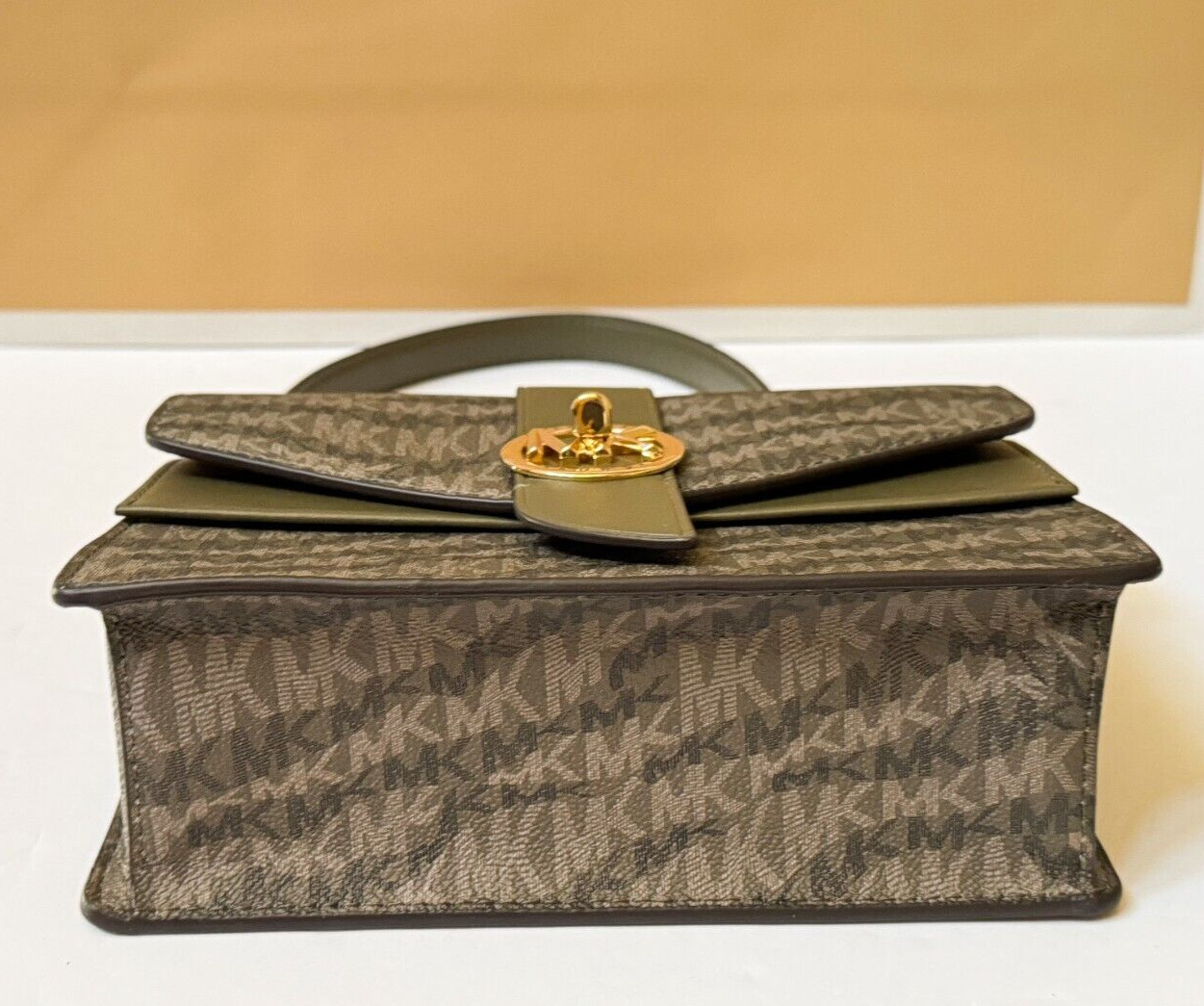 MICHAEL KORS GREENWICH SMALL SHOULDER FLAP CROSSBODY BAG MK OLIVE MULTI