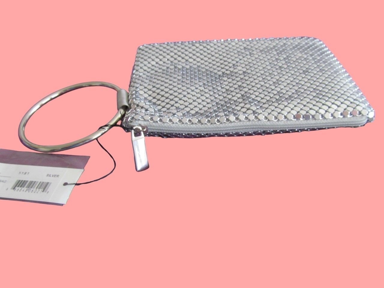 NWT Y&S Original Silver Mesh Evening Bag Purse Metal Hoop Handle Wedding Prom