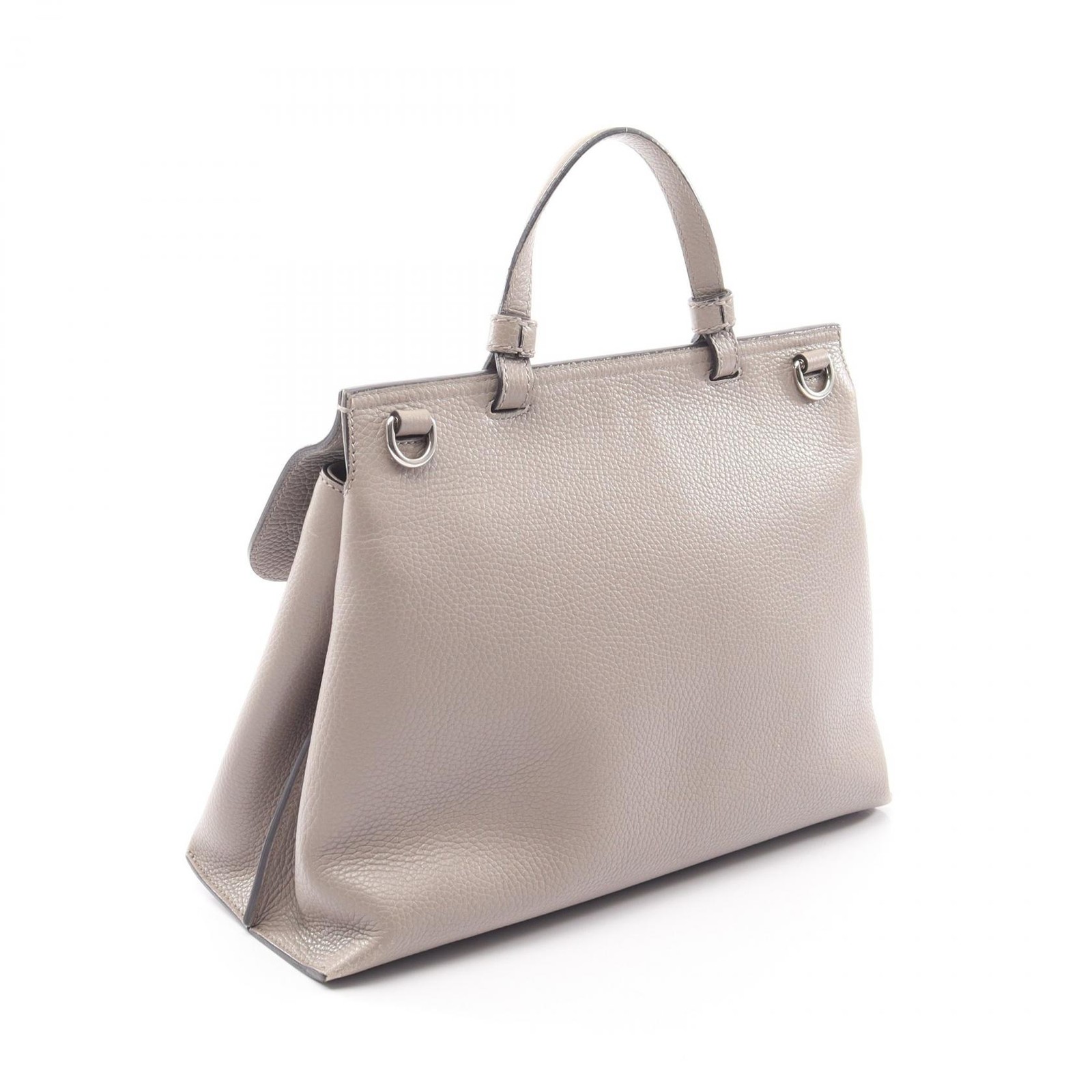 GUCCI Bamboo Daily Medium Shoulder Crossbody Handbag 392013 leather Gray Used