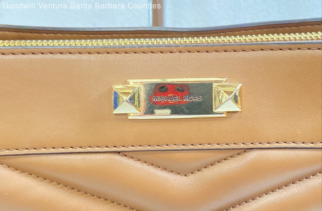 Michael kors Whitney Leather Warm Camel Brown Quilted Leather Tote Bag