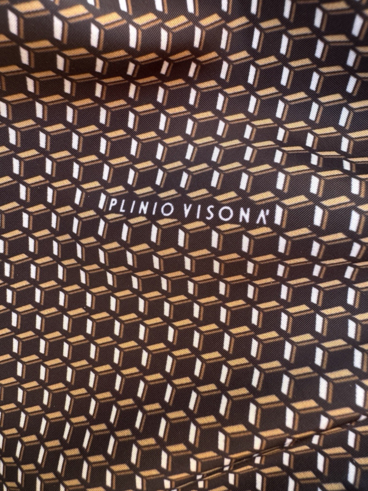 Italy Plinio Visona Logo Leather Accent Satchel Shoulder Bag removable strap