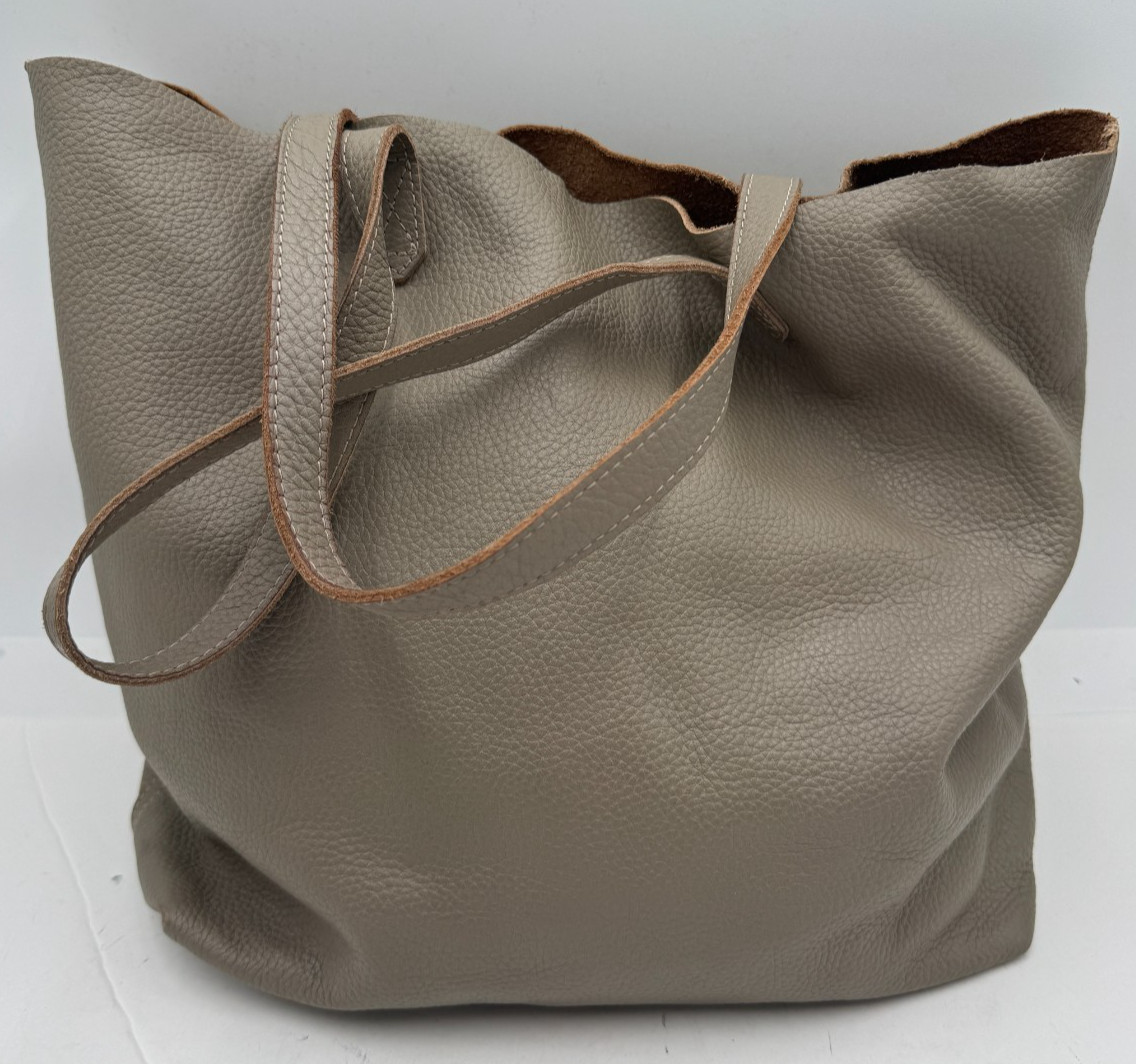 Cuyana Classic Structured Women’s Handbag Brown Leather Double Handle Tote Bag