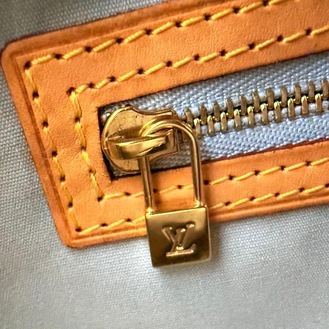 LOUIS VUITTON Vernis Reed PM M91990 Bag Yellow Monogram Leather 22.5x18x10.5cm