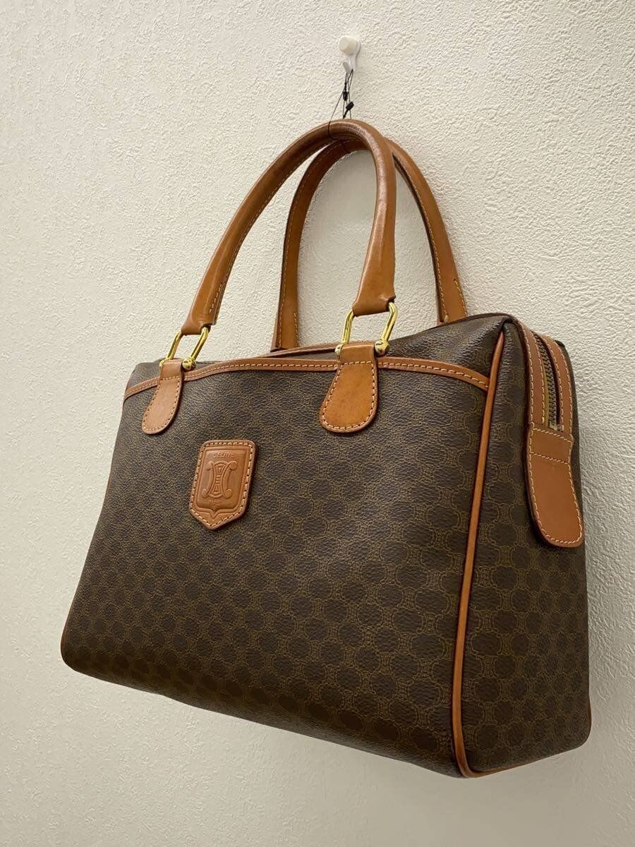CELINE Handbag Mini Boston Macadam PVC BRW Total Pattern M13 Used