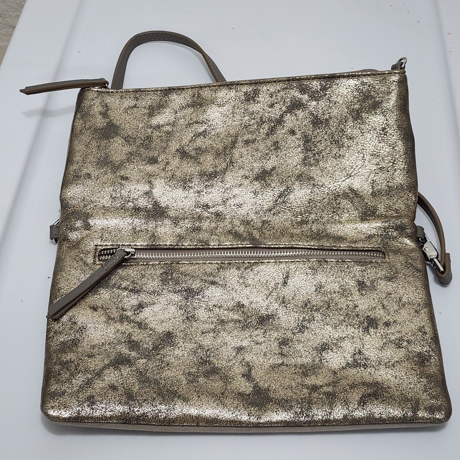Stella & Dot Waverly 3-way Petite Crossbody Clutch in Slate Gray Vegan Leather