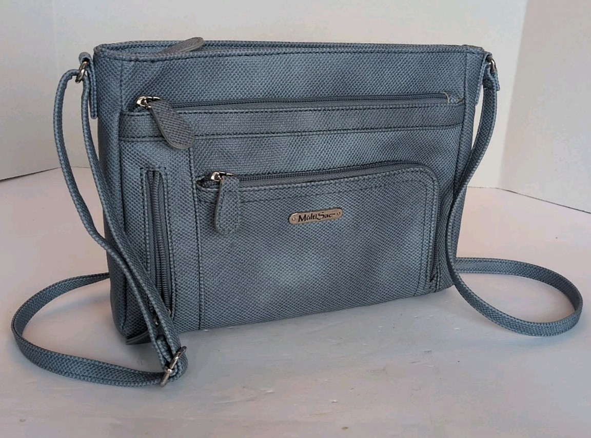 Multi Sac Blue Summerville East West Crossbody Bag 11″W 7.75″T 2″D