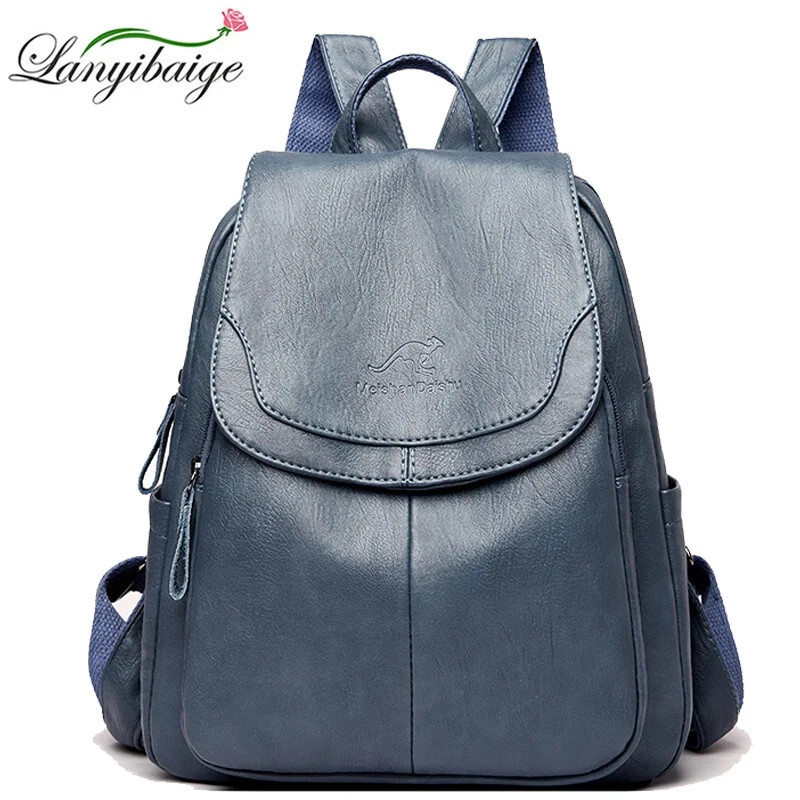 Luxury Women Genuine Leather Backpack Fashion Designer Female Soft Cow