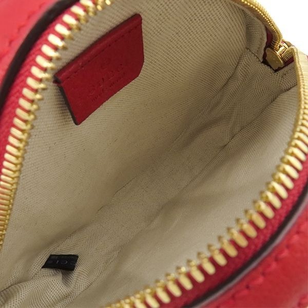 GUCCI GG Apple Red Round Shoulder Bag 625216 7.2*7.2*1.7 inch