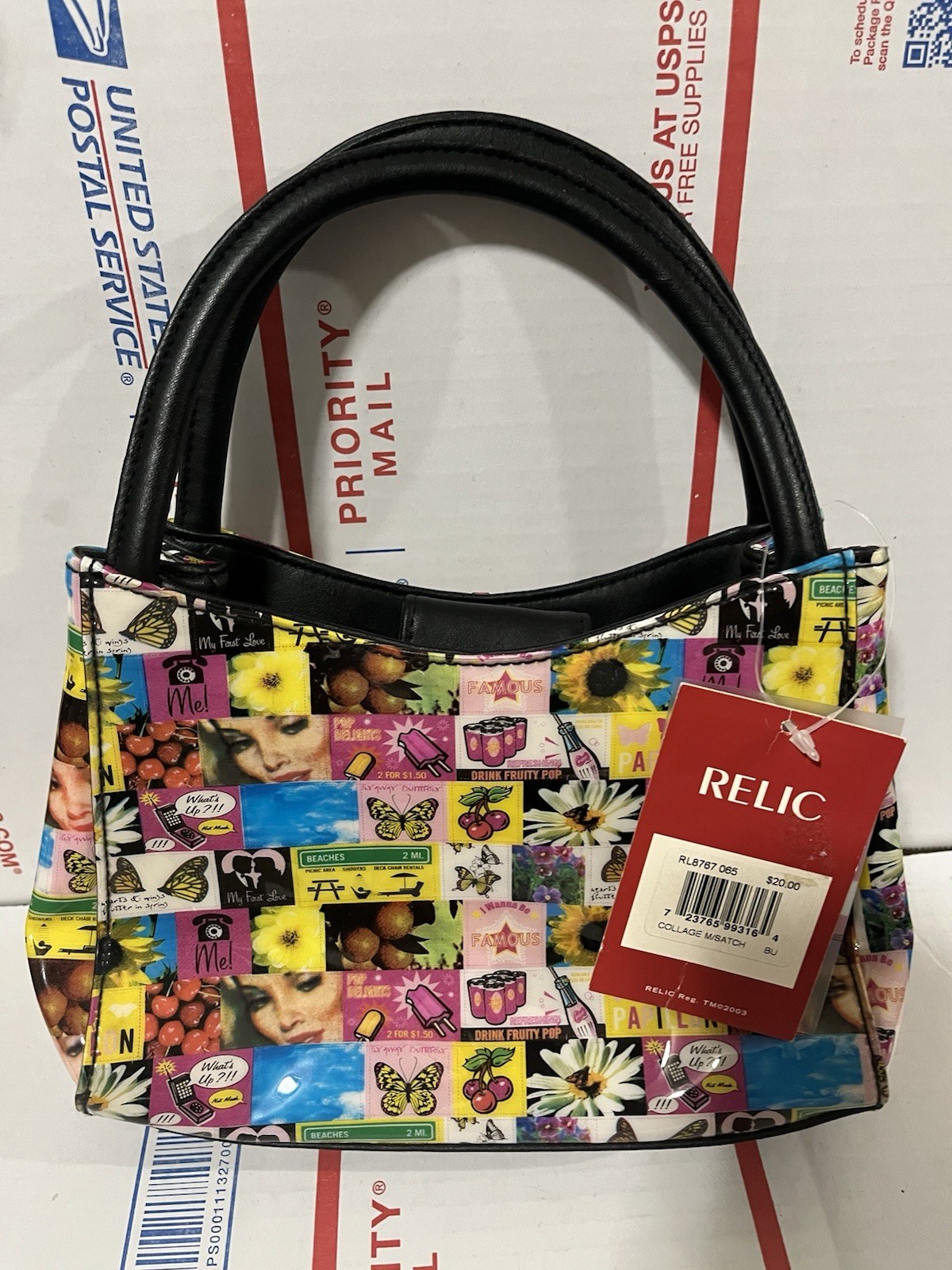 NEW!! NWT Relic Pop Art Graphic Print Bag Double Handles 90’s Y2K Retro Fun Mini
