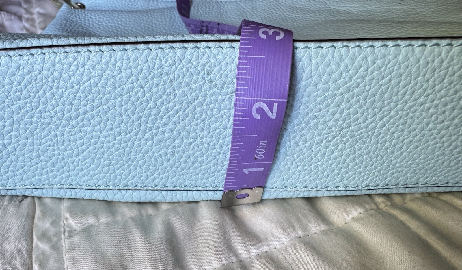 Kate Spade New York Turquoise Blue Pebbled Zip-Top Satchel Top Handle Strap