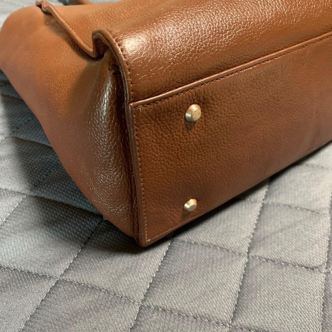 Tsuchiya Kaban Dark Brown Leather Tote Bag A4 Compatible Auth
