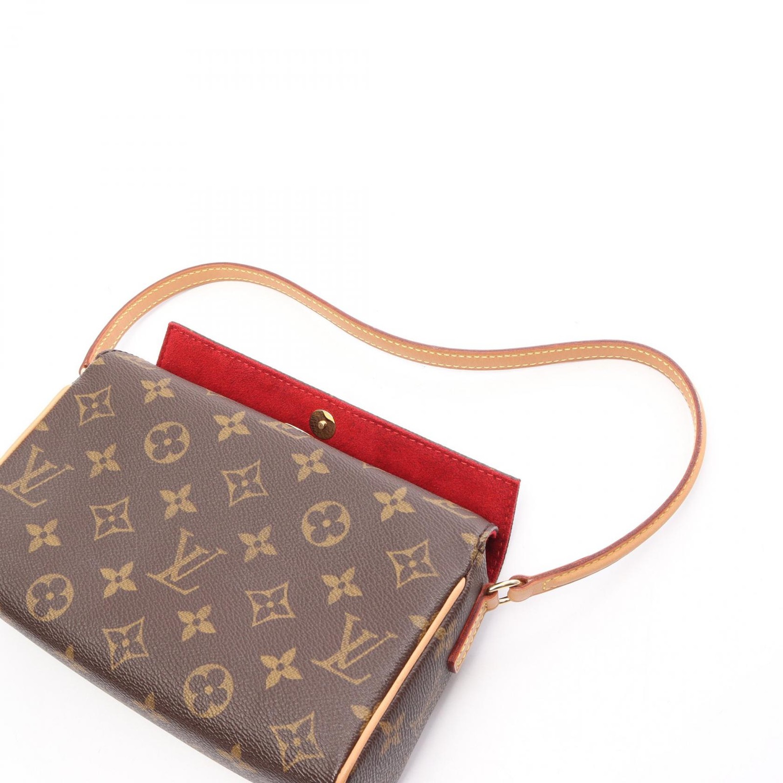 LOUIS VUITTON Recital shoulder Handbag M51900 Monogram leather Brown Used Women