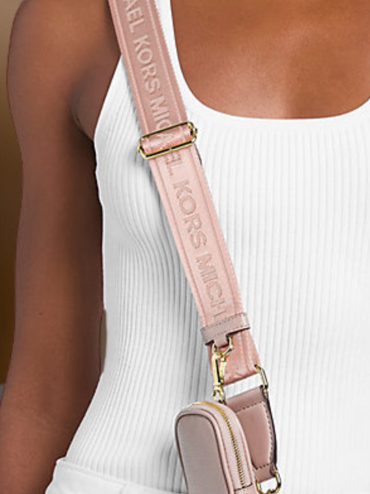 Michael Kors Jet Set Travel Small Leather Crossbody Bag With Pouch Powder Blush
