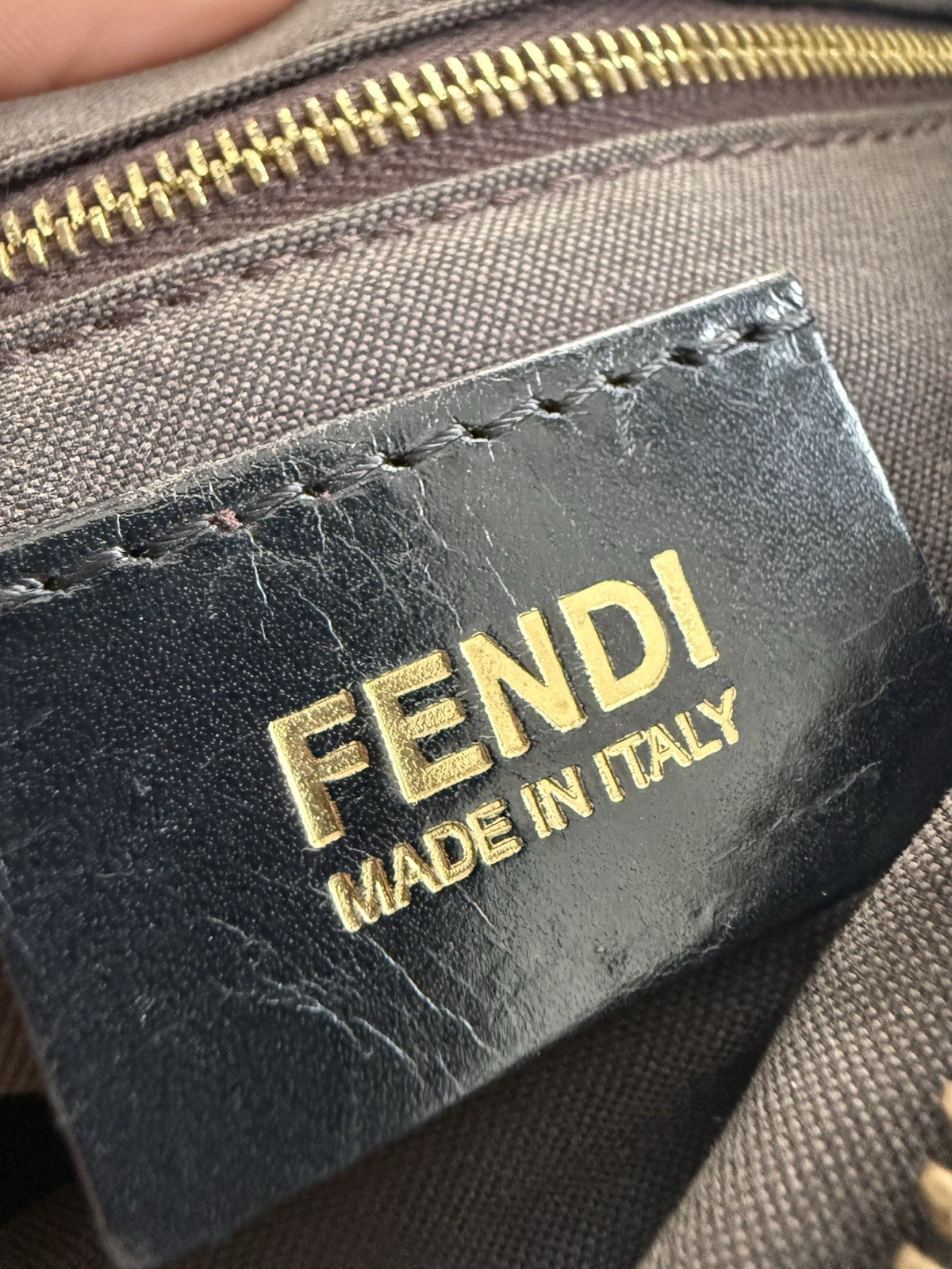 FENDI Zucca Black shoulder bag Chef Bag Handbag 🖤 Gold Hardware