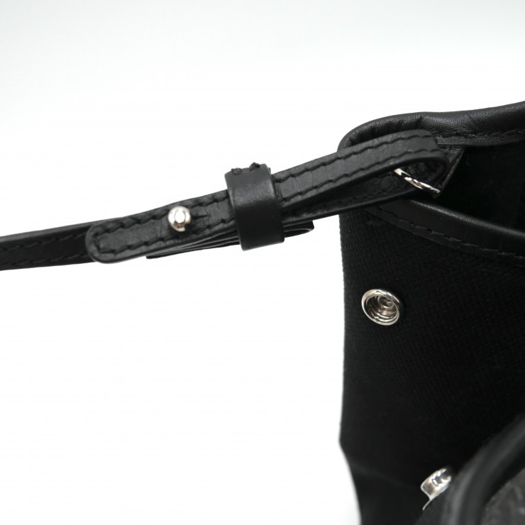 Balenciaga Navy Cabas S Tote Bag Black Canvas Leather Logo