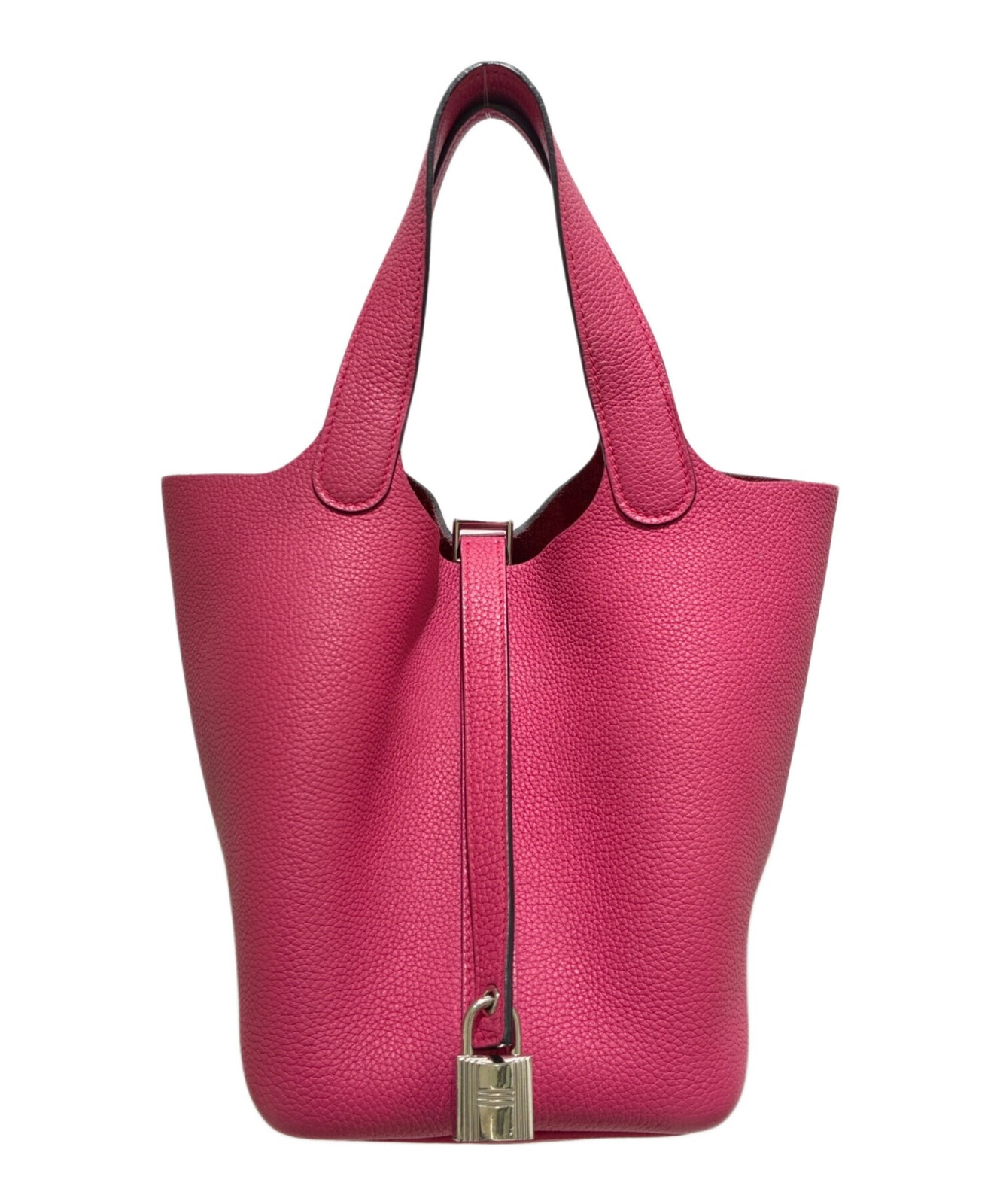 Hermes Picotin Lock PM Taurillon Clemence Pink Bag Silver Hardware 2022 #TFB241