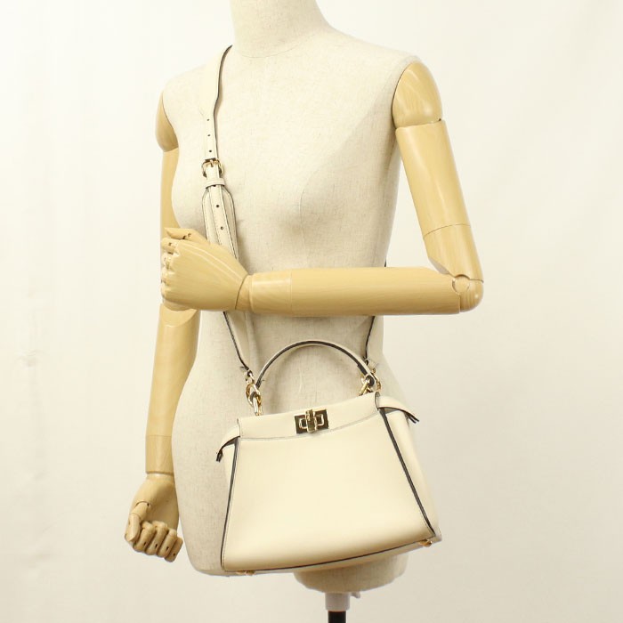 FENDI Fendi Handbag 8BN244 AF2W FIDUE 2WAY Peekaboo Mini Ivory