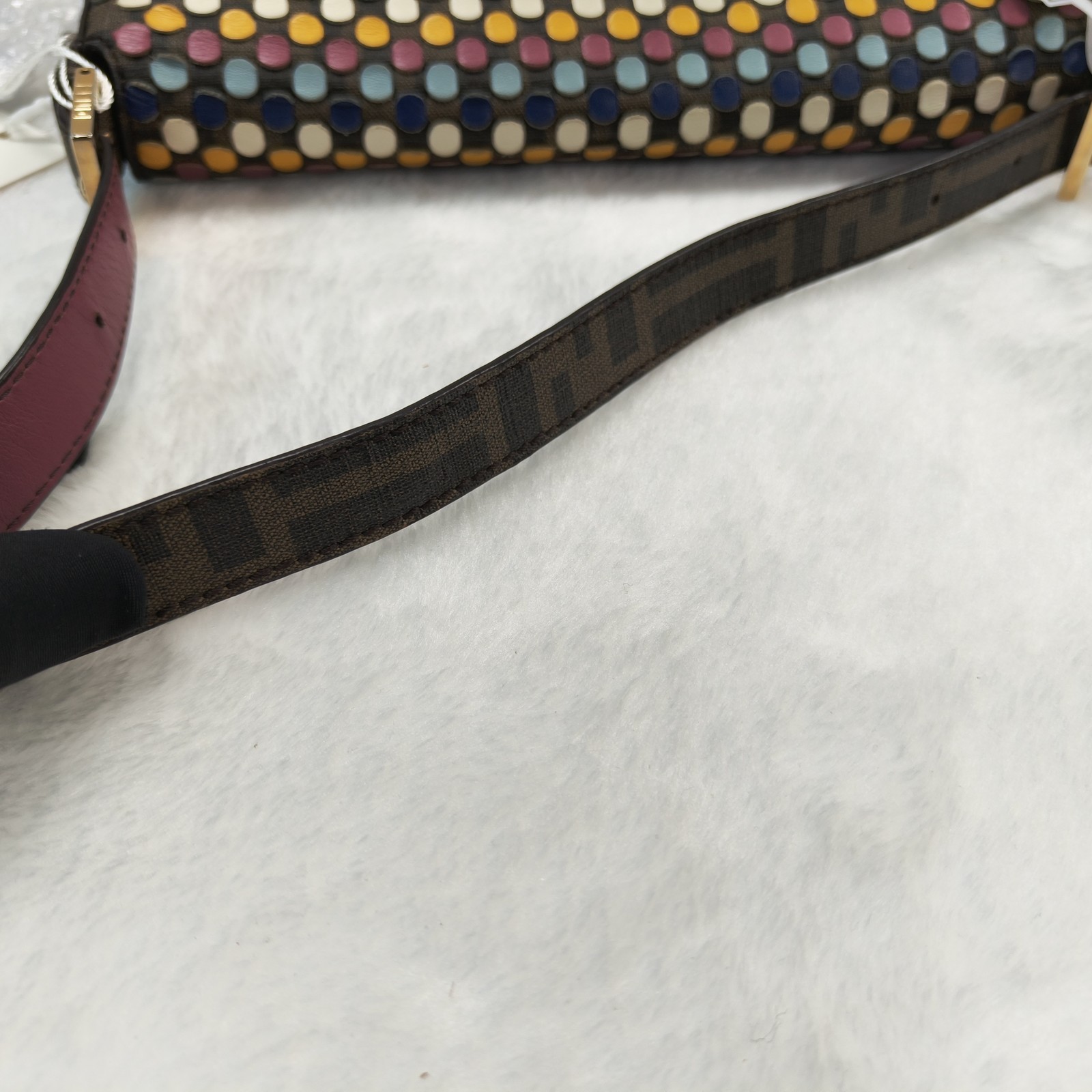 Fendi Baguette Shoulder Bag Dot Brown DQY701@pre-verified by eBay 26.07.09
