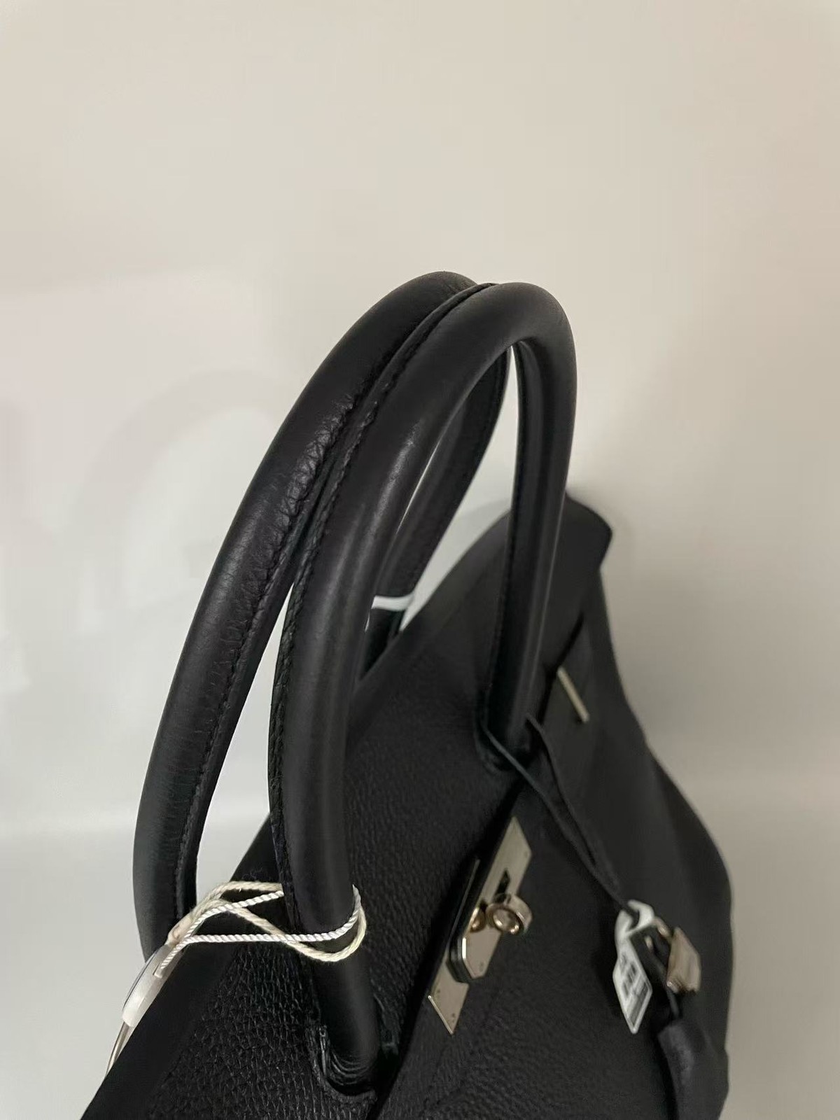 Auth Hermès Birkin35 Black 01 Leather PHW Timeless Staple All Occasion Handbag-