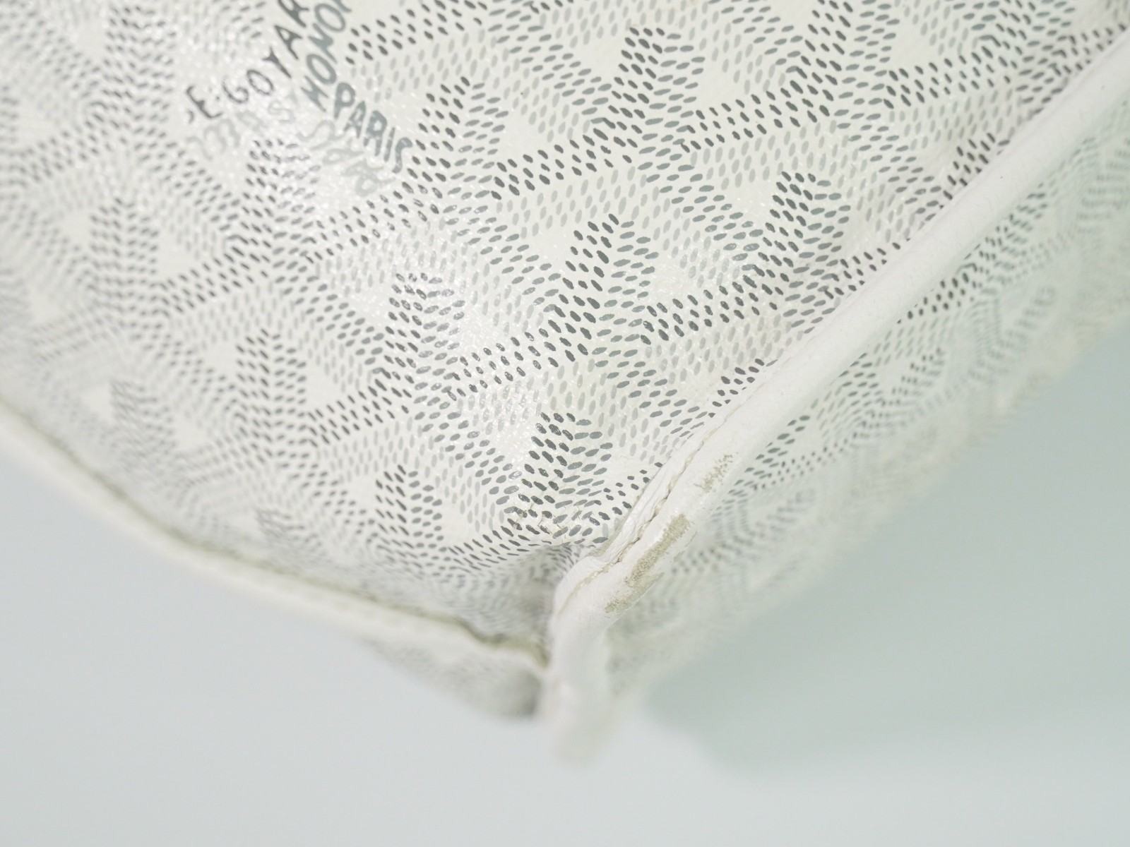 GOYARD Anjou Mini PVC Reversible Tote Handbag White