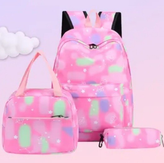 3pcs/set Computer Bag Large Capacity Fashion Women Nylon Casual SCHOOL or TRAVEL