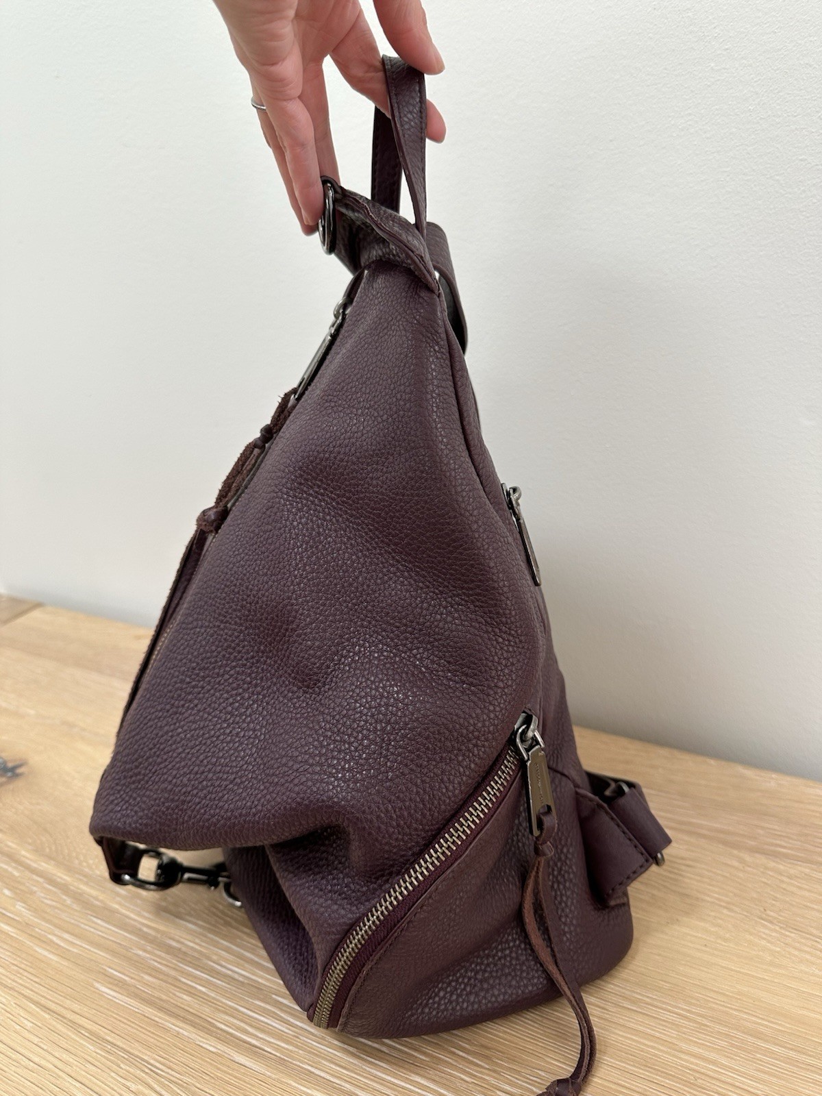 Rebecca Minkoff Julian Plum Purple Large Leather Convertible Backpack