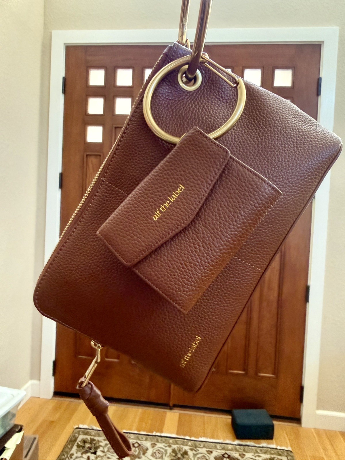 Alf the Label Carabiner Capsule Set Medium Pecan Leather Pouch + Elsie Wallet