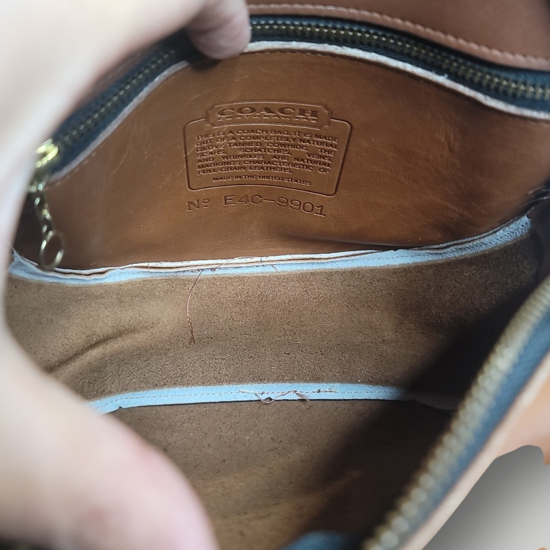COACH Vintage 1990s Chestnut Brown Leather Round Canteen Crossbody Bag
