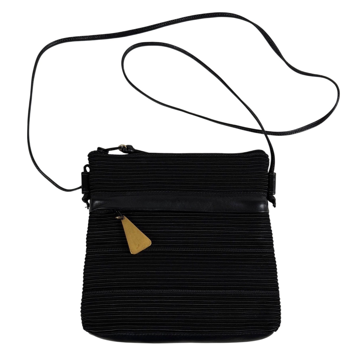 AMERICANA by SHARIF Black Ribbed Crossbody Bag