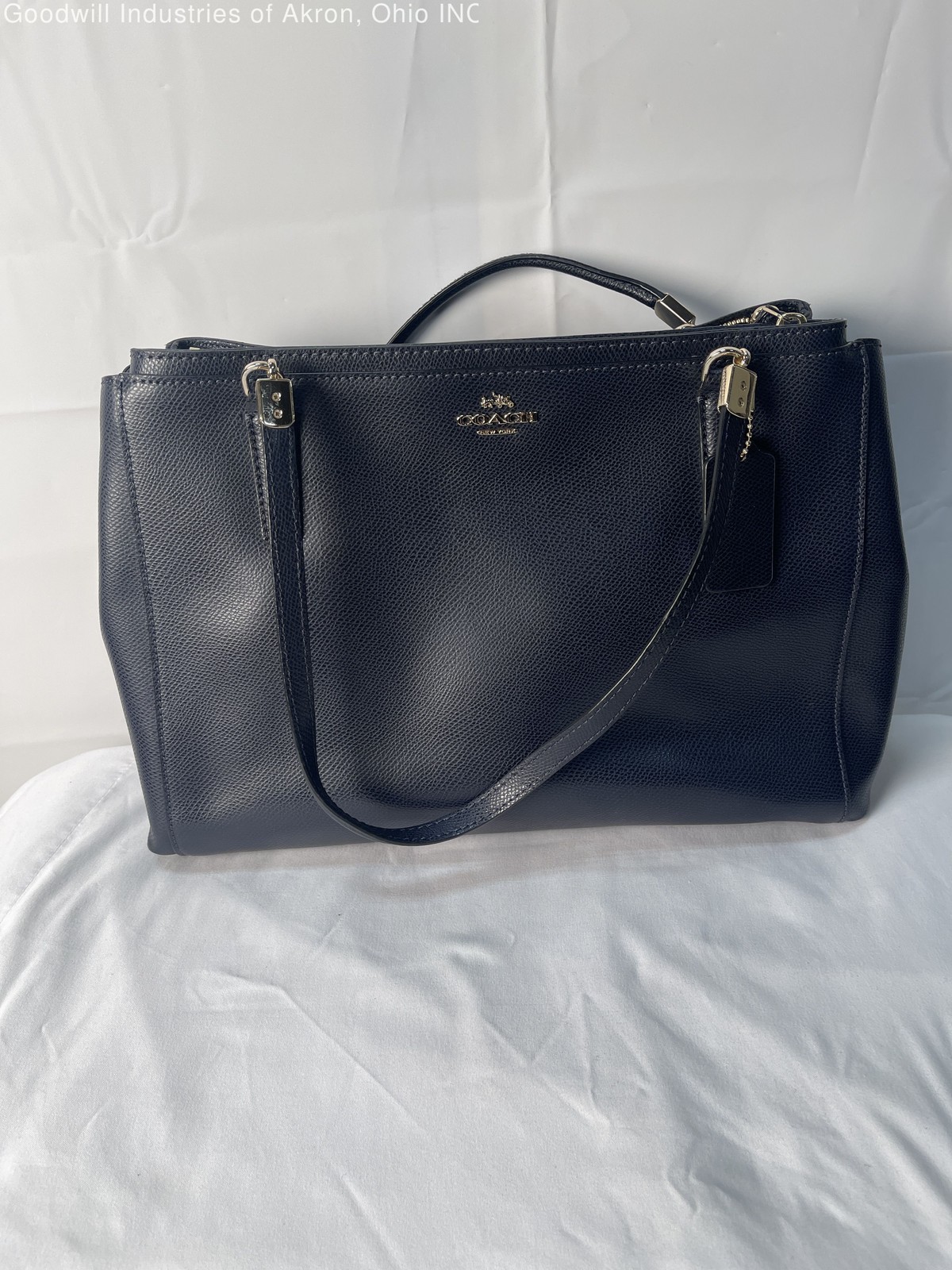 Gently Loved Certified Authentic Dark Blue Coach Satchel Handbag