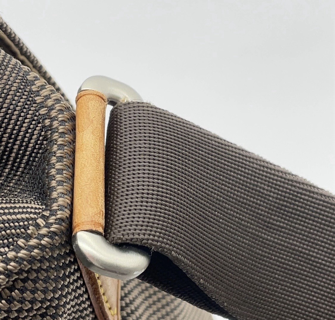 Louis Vuitton Alma Petit Mesage Shoulder Bag Khaki Canvas