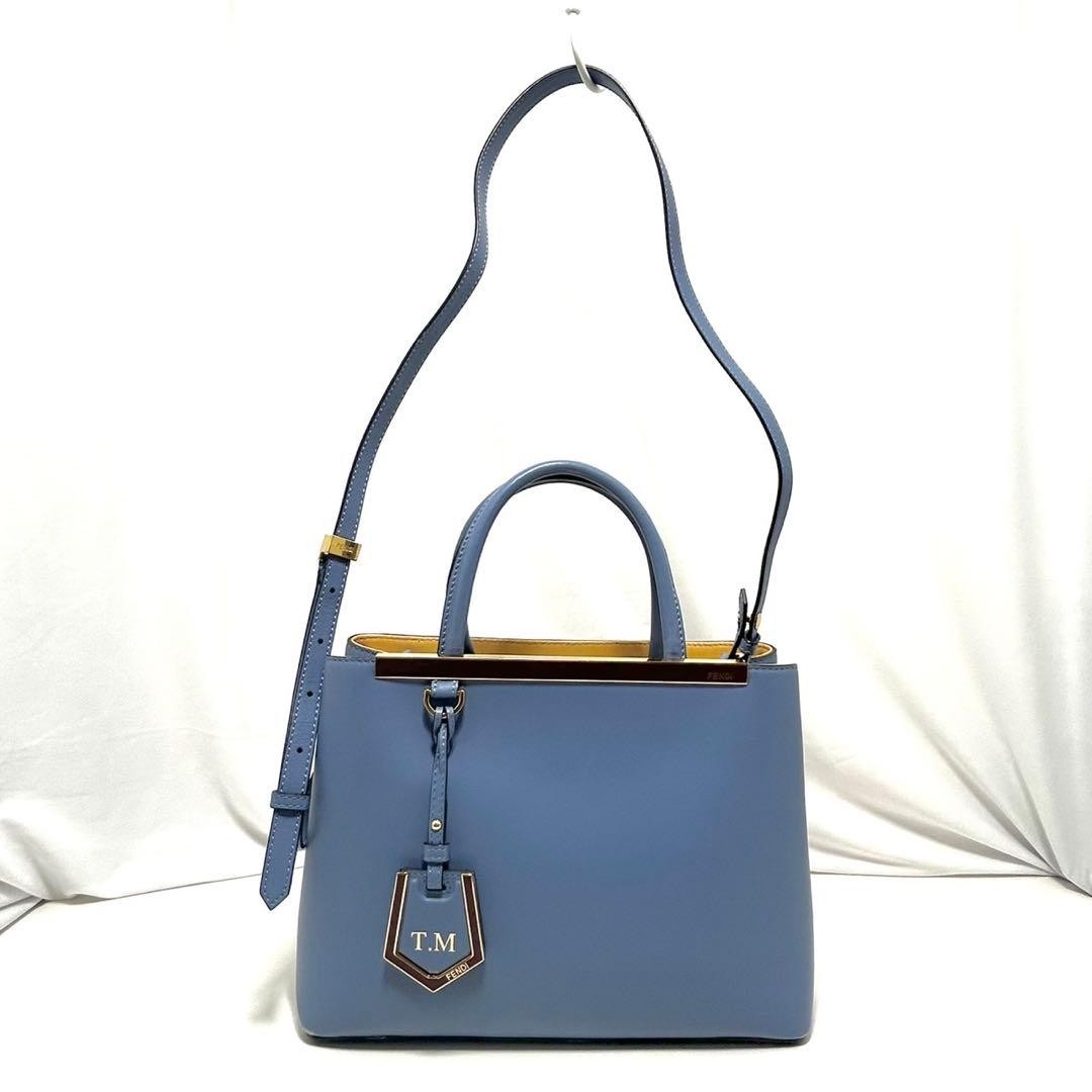 Fendi Petite 2Jours 2-Way Handbag Shoulder Bag Blue