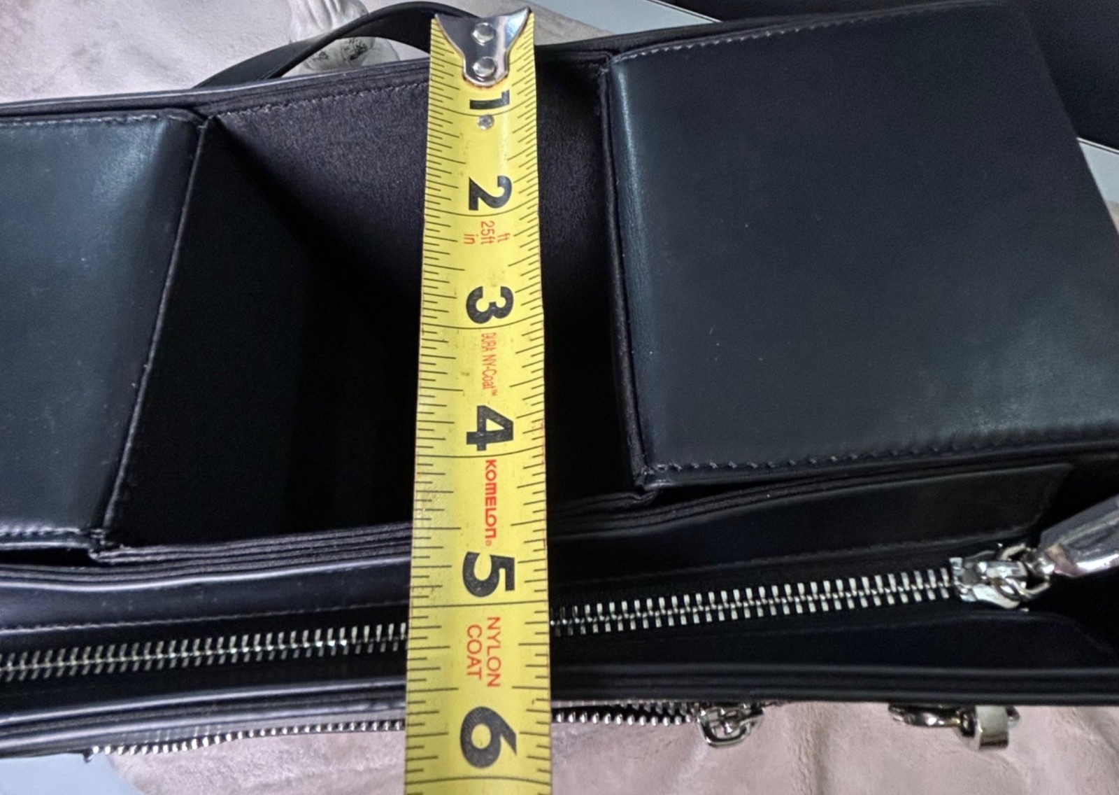 Kate Gabrielle Black Double Cup Holder Vegan Leather Crossbody Satchel Bag
