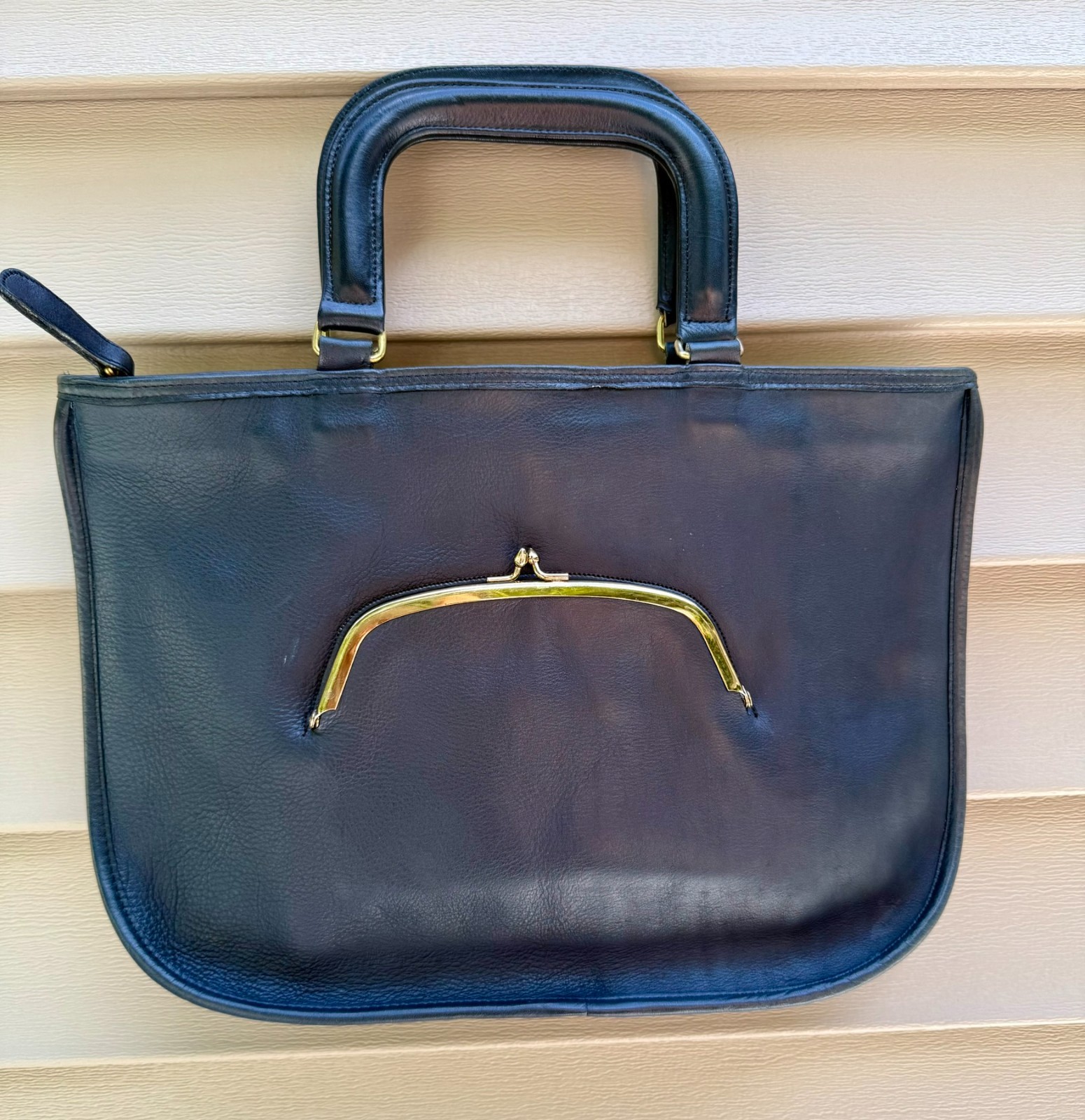 BONNIE CASHIN Vintage Coach 9441 NAVY Watermelon Tote Kisslock NYC *READ*