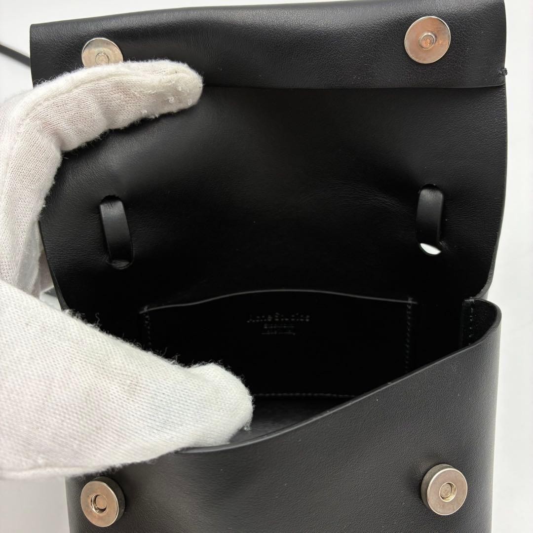 Acne Studios Knot Mini Crossbody Shoulder Bag Black Leather Unisex
