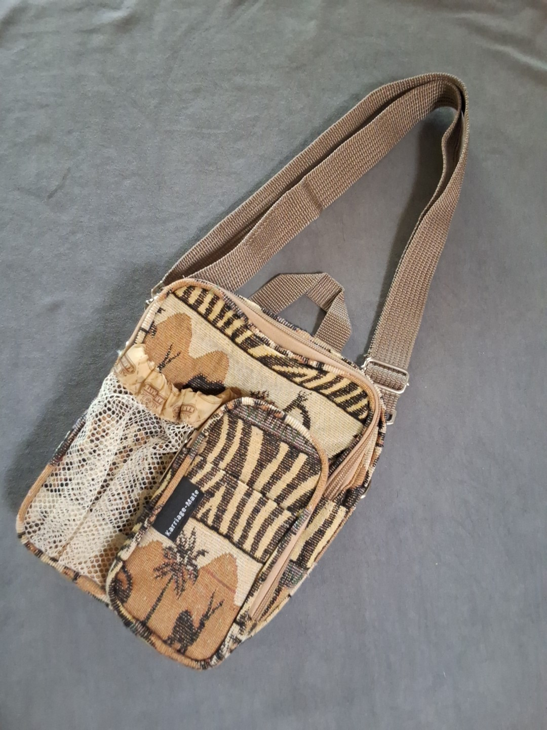African Animal Print Tapestry Crossbody Multi Pocket Purse Bag Pioneer Express