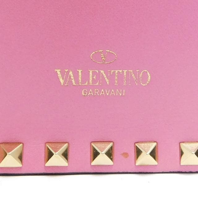 Valentino Studded Clutch Bag Pink Leather Small W28cm H16cm