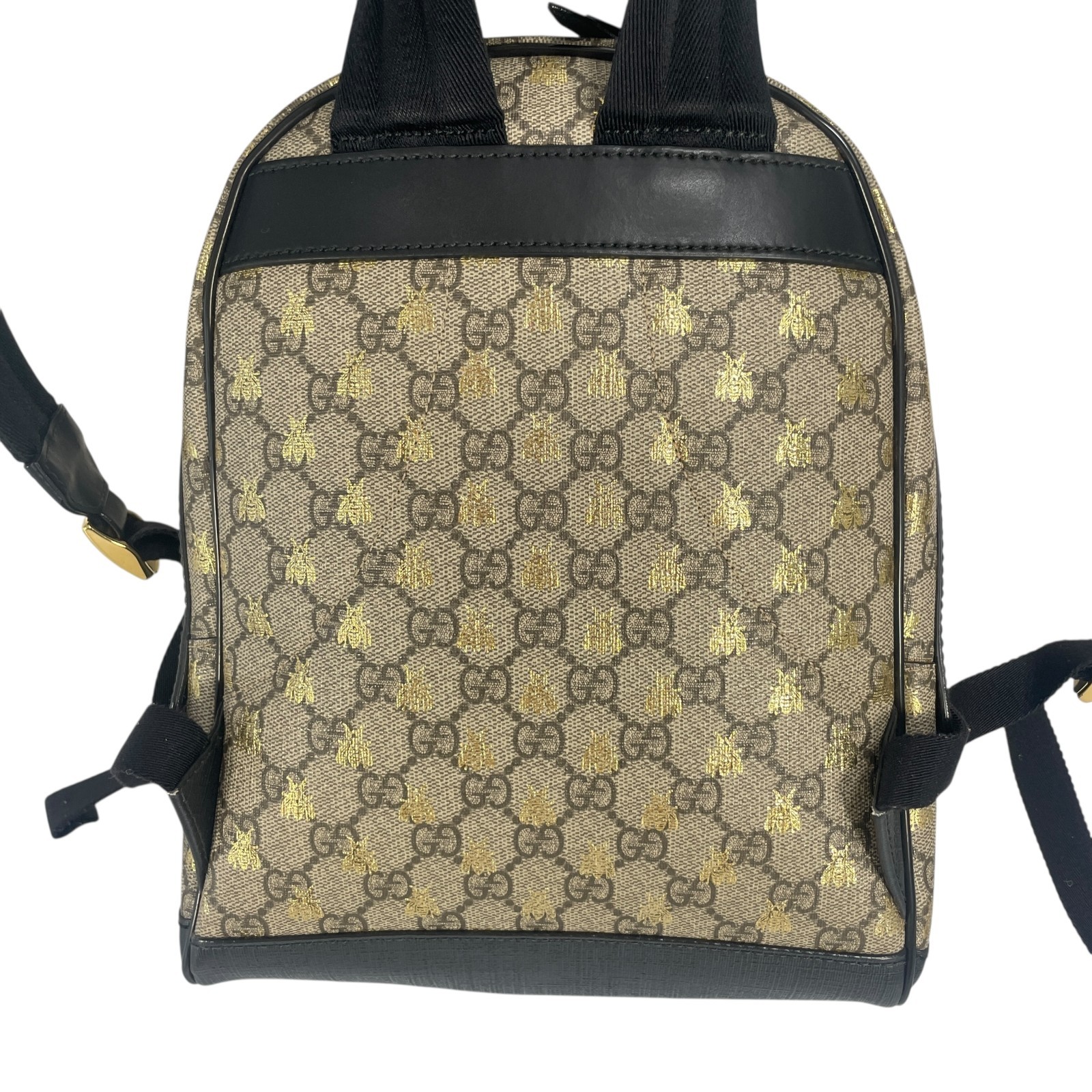 Gucci 427042 GG Supreme Bee Print Backpack Daypack Rucksack Bag Canvas Beige