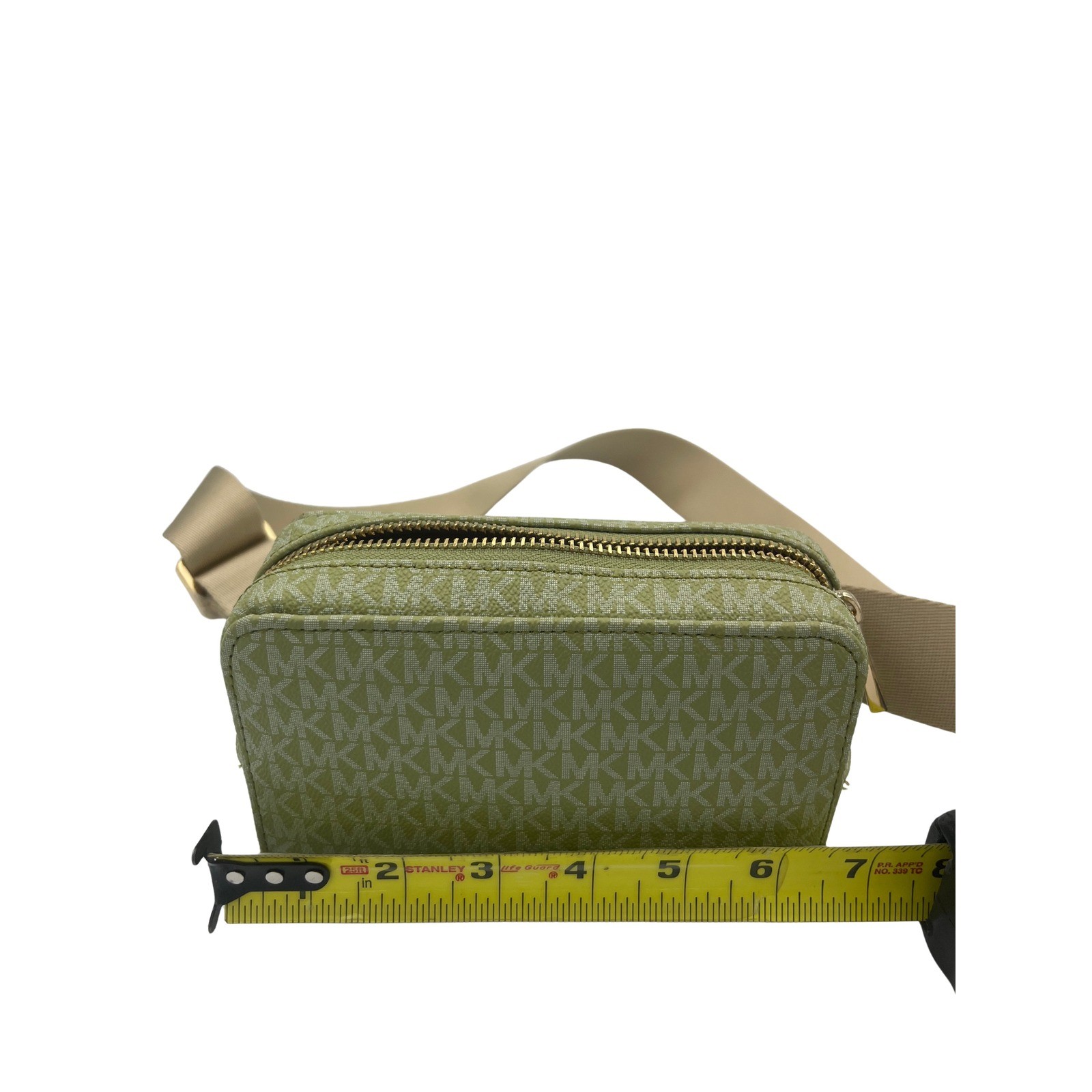 Michael Kors Womens Olive Green Signature Logo Fanny Pack Gold Hardware YJU5B4