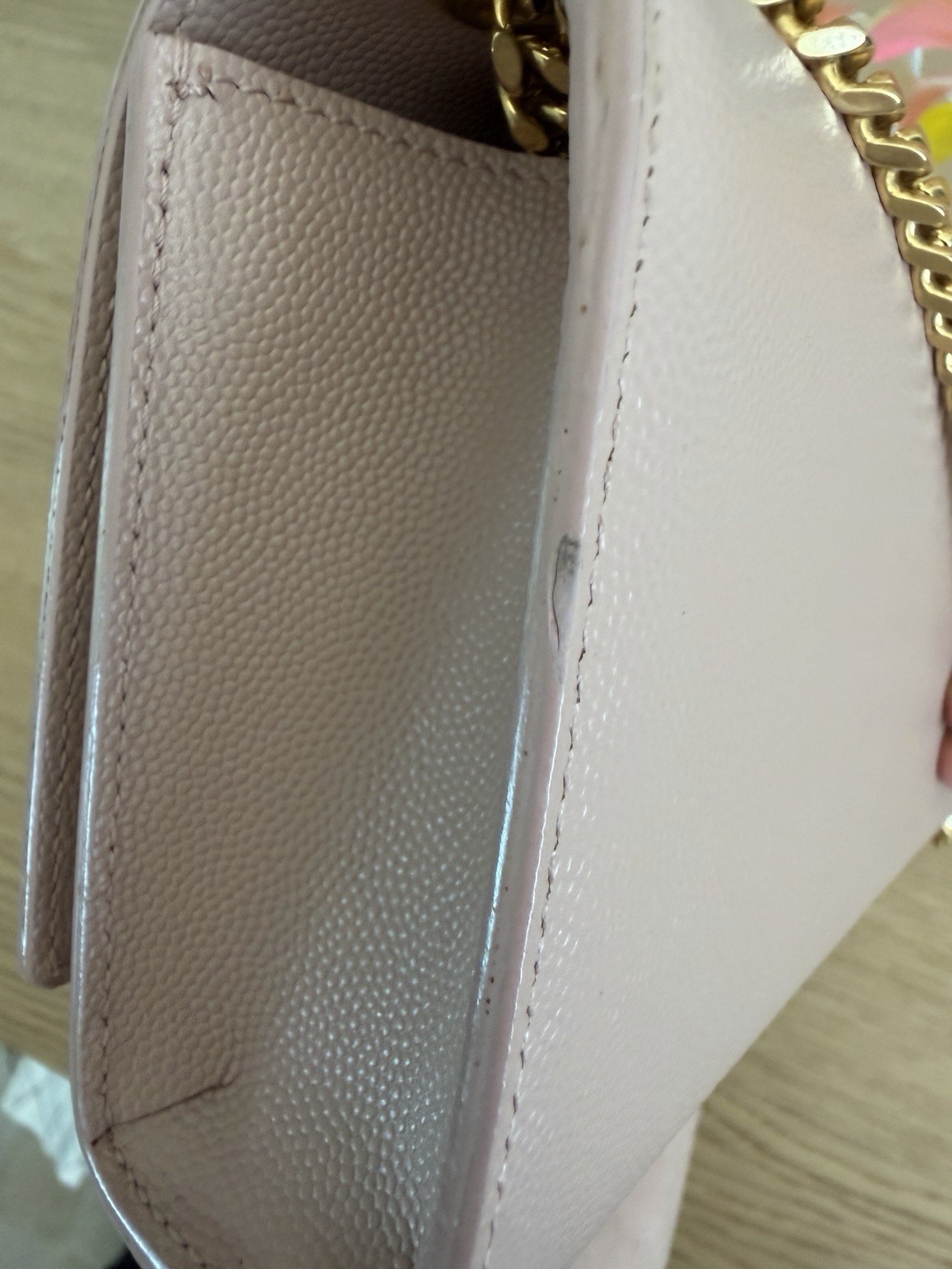 Saint Laurent Grain De Poudre Monogram Kate Satchel